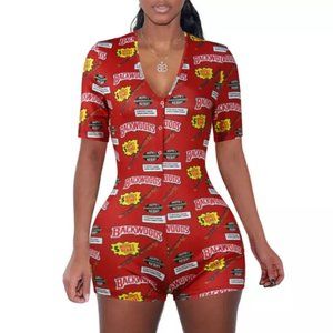 Backwoods Red Honey Berry/ lounge Wear/ Romper Pajama